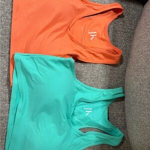 JadyK Seamless Sports Bras - Orange & Teal